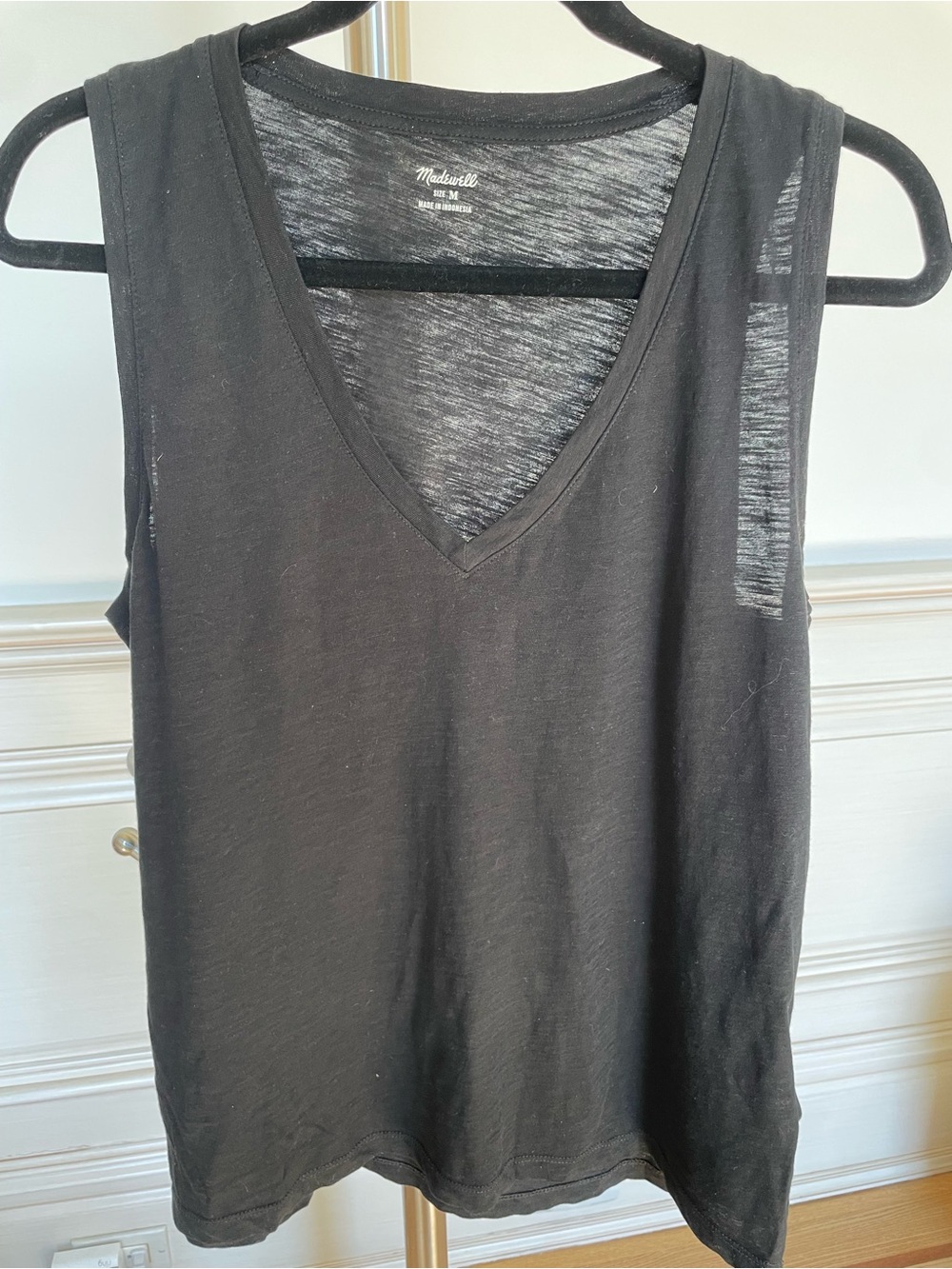 Madewell Black Women's Sleeveless Cotton Tank Top